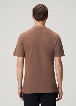 Beymen Club Kahverengi Relax Fit Pamuk Keten Pike T-shirt - 5