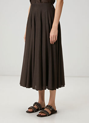 Beymen Club Brown Midi Flared Skirt - 3