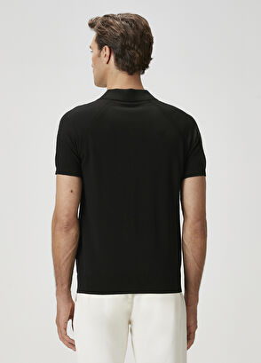 Beymen Club Siyah Polo Yaka Kısa Kollu Triko - 5