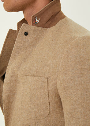 Beymen Club Beige Patch Pocket Detailed Woolen Coat - 7
