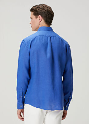 Beymen Club Cobalt Comfort Fit Linen Shirt - 6