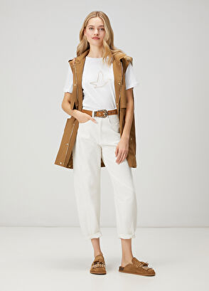 Beymen Club Beyaz Zincir Logolu T-shirt - 3