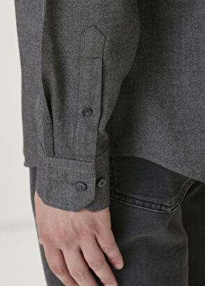 Beymen Club Comfort Fit Antrasit Flanel Dokulu Gömlek - 7