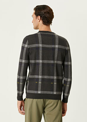 Beymen Club Gri Melanj Ekose Desenli Kazak - 5