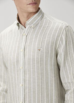 Beymen Club Striped Linen Shirt - 6