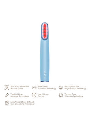 Geske Skin Firming Wand Aquamarine Kırmızı Led Terapili Titreşimli ve Döner Başlıklı Sıkılaştırıcı Yüz Bakım Cihazı  - 6