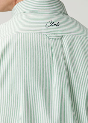 Beymen Club Comfort Fit Beyaz Yeşil Çizgili Oxford Gömlek - 8