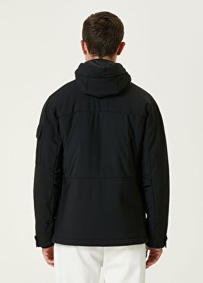 Beymen Club Black Hooded Coat with Sleeve Pocket Detail - 5