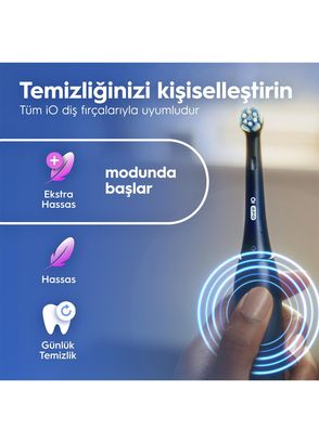Oral-B iO2 Şarjlı/Elektrikli Siyah  Orman Yeşili 2'li Diş Fırçası Seti - 7