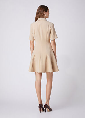 Beymen Club Bej Fermuarlı Mini Elbise - 5