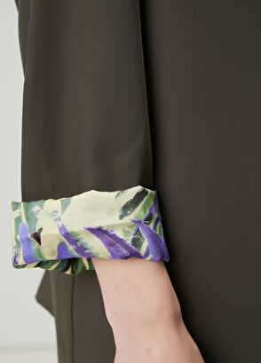 Beymen Club Khaki Palm Print Blazer - 6