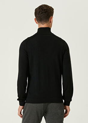 Beymen Club Siyah Yakası Fermuarlı Yün Kazak - 5