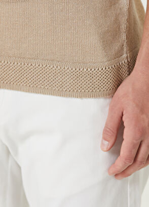 Beymen Club Bej Kısa Kollu Keten Kazak - 7