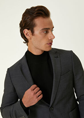 Beymen Club Siyah İri Kuşgözü Dokulu Ceket - 8