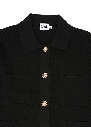 Beymen Club Black Ottoman Texture Snap Knit Jacket - 9