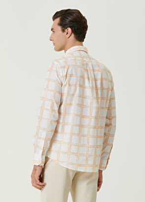 Beymen Club Comfort Fit Orange Faded Check Shirt - 5