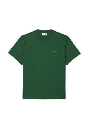 Koyu Yeşil Bisiklet Yaka Kısa Kollu Classic Fit Erkek T-Shirt - Görsel 5