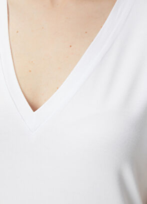 Beymen Club White Modal T-Shirt - 5