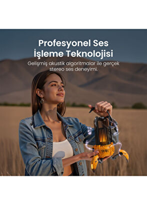 Gravastar Süpernova 25W Bluetooth Hoparlör RGB Işıklı Sarı 2'li Taşınabilir Stereo Ses Bombası - 6