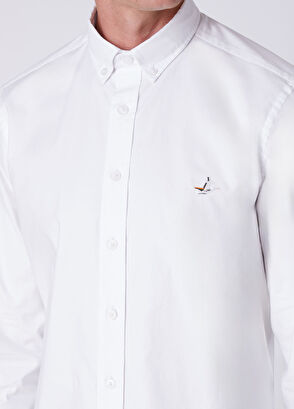 Beymen Club Slim Fit White Lycra Oxford Shirt - 6
