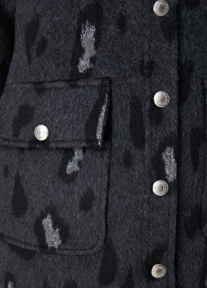 Beymen Club Anthracite Leopard Print Jacket - 9