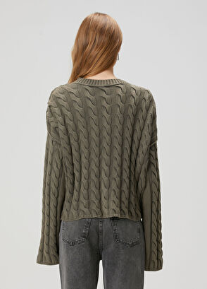 Beymen Club Khaki Hair Braided Sweater - 6