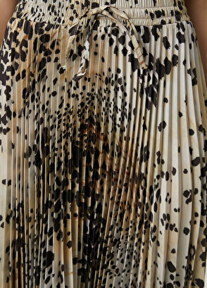 Beymen Club Kahverengi Leopar Desenli Midi Plisoleil Etek - 6