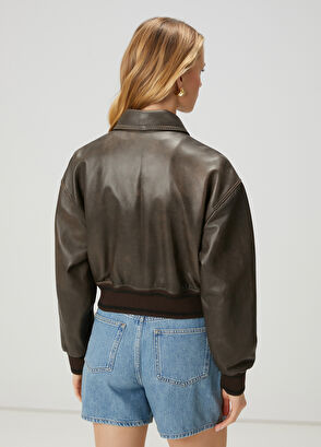 Beymen Club Kahverengi Deri Ceket - 6