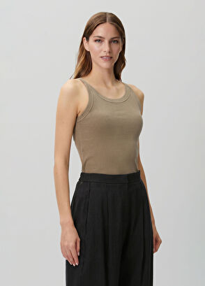 Beymen Club Dark Beige Ribbed Tank Top - 3