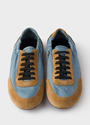 Prada Collapse Light Blue Re-Nylon and Suede Women's Sneakers - 4