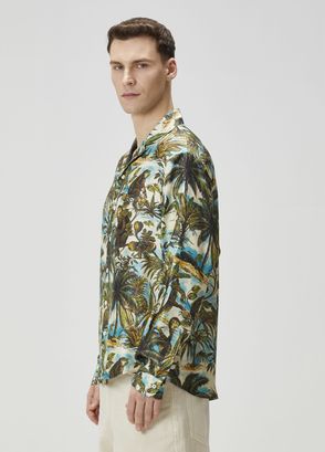 Dsquared2 Multicolored Monkey Print Silk Shirt - 3