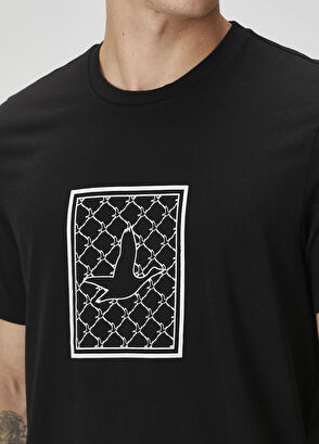 Beymen Club Siyah Çerçeve Kaz Baskılı T-shirt - 6
