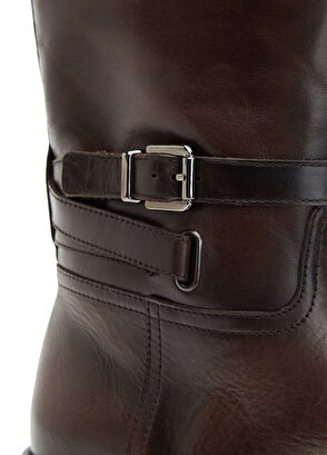 Kahverengi Kadın Deri Çizme - Görsel 7