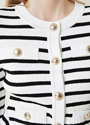 Beymen Club Siyah Beyaz Çizgili Hırka - 5