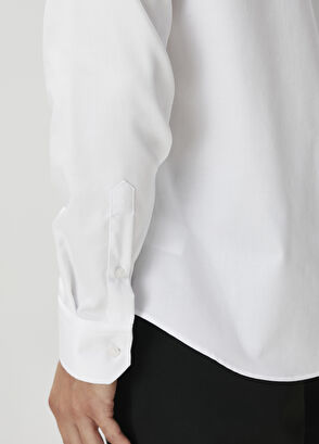 Beymen Club Slim Fit Beyaz Armürlü Non-iron Gömlek - 8