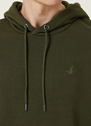 Beymen Club Haki Kapüşonlu Logolu Sweatshirt - 5