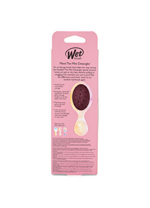 Wet Brush Dessert Afterglow Pembe Dolaşık Açıcı Mini Saç Fırçası  - 6