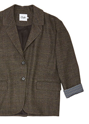 Beymen Club Kahverengi Ekose Desenli Blazer - 6