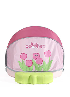 Mambobaby Pink Flowers Emniyetli Gölgelikli Ayak Destekli Bebek Yüzme Simidi - 3