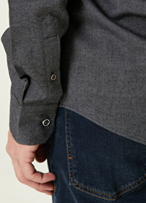 Beymen Club Comfort Fit Antrasit Flannel Gömlek - 7