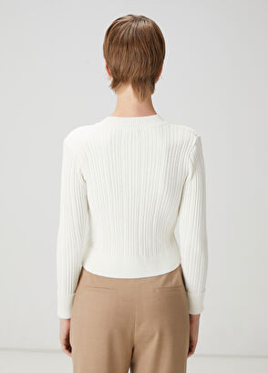 Kırık Beyaz Ribli Triko Ceket Beymen Club Kırık Beyaz Ribli Triko Ceket - 5