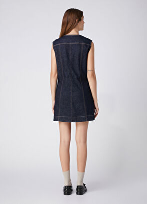 Beymen Club Indigo Mini Denim Dress - 7
