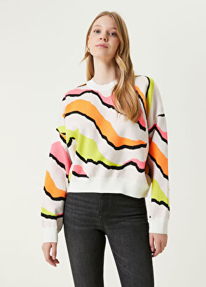 Beymen Club Ekru Neon Zebra Jakarlı Kazak - 4