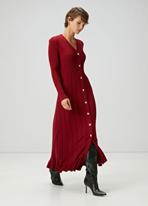 Beymen Club Bordo Midi Triko Elbise - 4