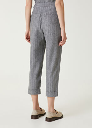 Beymen Club Gray Stripes Wool Pants - 5