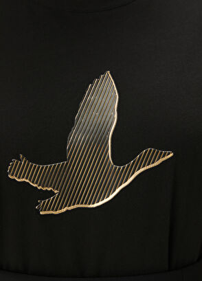 Beymen Club Siyah Gold Şeritli Kaz Logolu T-shirt - 6