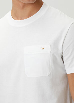 Valentino White Pocket Detailed T-Shirt - 5
