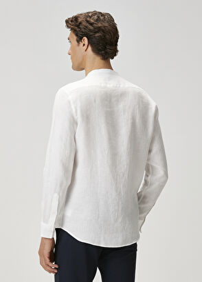 Beymen Club Comfort Fit White Linen Shirt - 6