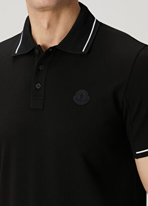 Moncler Black Polo T-Shirt - 5