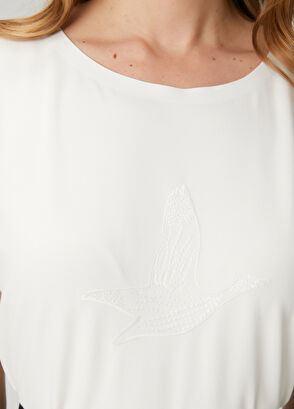 Beymen Club Kırık Beyaz Logo Nakışlı T-shirt - 6